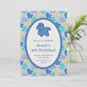 Invitation Cheval Gummy Glacial Berry Bleu Glacé Fête