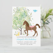 Invitation Cheval mignon, Arbres, Pony Rides Anniversaire équ (Debout devant)