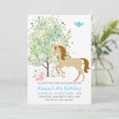 Invitation Cheval mignon, Arbres, Pony Rides Anniversaire équ (Debout devant)