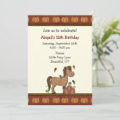 Invitation Cheval mignon, Citrouille, Feuilles d'automne Anni (Debout devant)