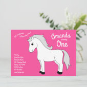 Invitation Cheval mignon Enfants 1er Anniversaire Fête Fille  (Debout devant)