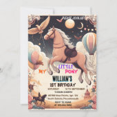 Invitation cheval mignon mon petit poney premier 1er annivers (Devant)