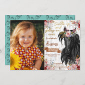 Invitation Cheval mignon rose fête d'anniversaire (Devant / Derrière)