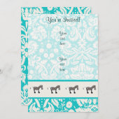 Invitation Cheval mignon ; Teal (Devant / Derrière)