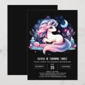 Invitation Cheval minimaliste doux Anniversaire (Devant / Derrière)