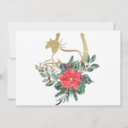 Invitation Cheval moderne Noël Open House Fête (Dos)