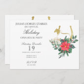 Invitation Cheval moderne Noël Open House Fête (Devant / Derrière)