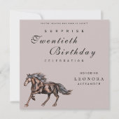 Invitation Cheval mystique N'IMPORTE QUELLE Surprise fête d'a (Devant)