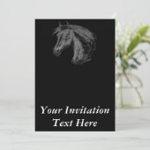 Invitation Cheval : Noir (Debout devant)