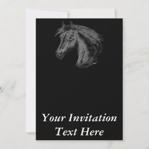 Invitation Cheval : Noir