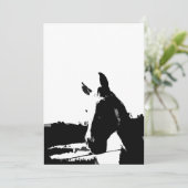 Invitation Cheval noir et blanc (Debout devant)