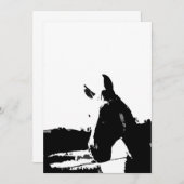 Invitation Cheval noir et blanc (Devant / Derrière)