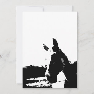 Invitation Cheval noir et blanc