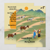 Invitation Cheval Penguins Musiciens Aigle Mariage de la natu (Devant / Derrière)