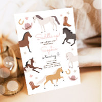 Cheval Pony Saddle Up Cowgirl Girl Anniversaire