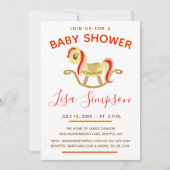 Invitation Cheval Rocheux, Baby shower mignon (Devant)