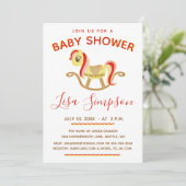 Invitation Cheval Rocheux, Baby shower mignon (Debout devant)