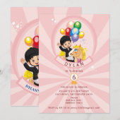 Invitation Cheval Rose Petite Cheval Pony Thématique Filles A (Devant / Derrière)