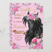 Invitation Cheval Saddup Cowgirl Anniversaire (Devant / Derrière)