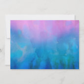 Invitation Cheval sauvage en Aquarelle bleu et violet Anniver (Dos)