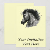 Invitation Cheval Sauvage Fougueux (Devant / Derrière)
