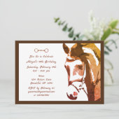 Invitation Cheval Sketch et Snaffle Bit en Brown Anniversaire (Debout devant)