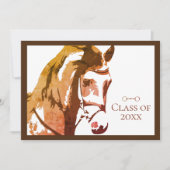 Invitation Cheval Sketch et Snaffle Bit, Graduation Brown (Devant)