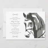 Invitation Cheval Sketch et Snaffle Bit, Graduation Gris (Dos)