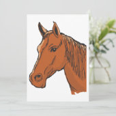 Invitation Cheval Tête Brown Animal de ferme (Debout devant)