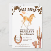Invitation Cheval thème premier rodéo fête d'anniversaire de  (Devant)