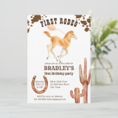 Invitation Cheval thème premier rodéo fête d'anniversaire de  (Debout devant)