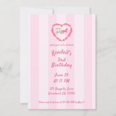 Invitation Cheval traîné Princesse troisième anniversaire (Devant)