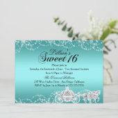 Invitation Cheval turquoise & Carriage Princess Sweet 16 Invi (Debout devant)