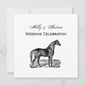 Invitation Cheval vintage debout (Devant)