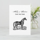 Invitation Cheval vintage debout (Debout devant)