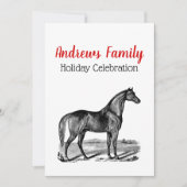 Invitation Cheval vintage debout (Devant)