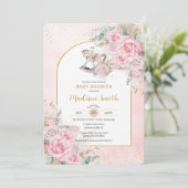 Invitation Cheval Whimsical Rocse Pampas Herbe Rose Floral (Debout devant)