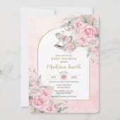 Invitation Cheval Whimsical Rocse Pampas Herbe Rose Floral (Devant)