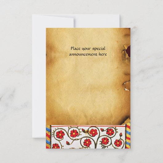 Invitation CHEVALIER BLEU SUR HORSEBACK PARCHEMENT MÉDIÉVAL r (Dos)