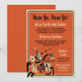 Invitation Chevalier de la Renaissance médiévale Anniversaire (Devant / Derrière)