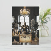 Invitation *~* Chevalier en Armor Thème médiéval AP88 Anniver (Debout devant)