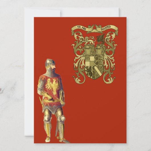 Invitation Chevalier en costume d'armure (Devant)
