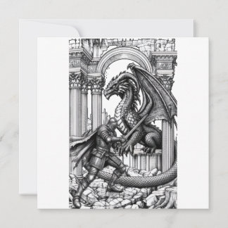 Invitation Chevalier épique vs Fantasie de dragon