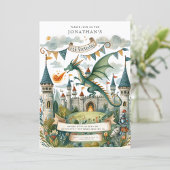 Invitation Chevalier et dragon Royal Medieval Boy Anniversair