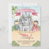 Invitation Chevalier et princesse Anniversaire Fête Invitatio (Devant)