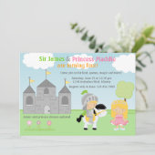 Invitation Chevalier et princesse Twins Joint Party (Debout devant)