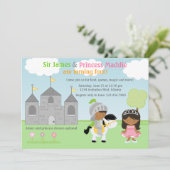 Invitation Chevalier et princesse Twins Joint Party (Debout devant)