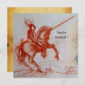 Invitation CHEVALIER FLORENTINE SUR HORSEBACK parchemin champ (Devant / Derrière)