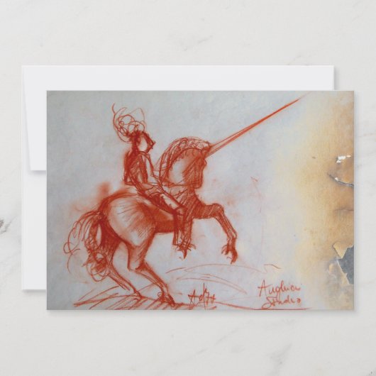 Invitation CHEVALIER FLORENTINE SUR HORSEBACK parchemin glace (Devant)