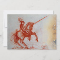 CHEVALIER FLORENTINE SUR HORSEBACK parchemin glace